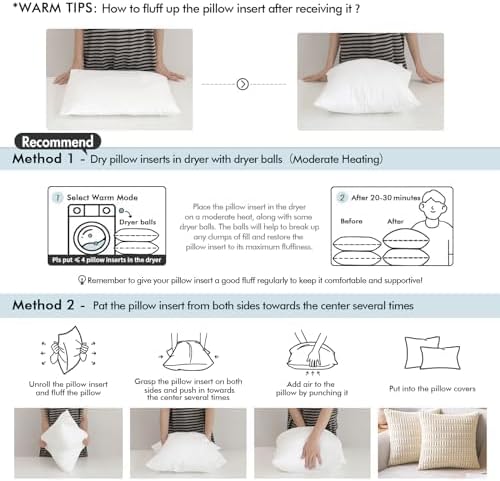 Dluxe Ave. Bed Pillows Standard Size Set of 2, Goose Feather Down, Decorative Pillows, 20x26