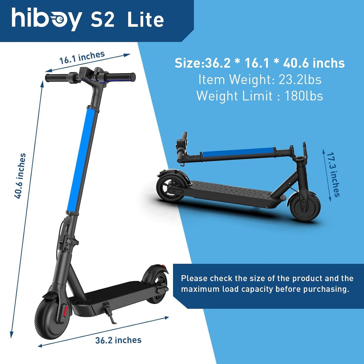 Dluxe Ave. Hiboy Electric Scooter 350W Peak Motor 13 MPH 10.6 Mile Range Foldable Lightweight UL 2272 Certified Dual Braking System E-Scooter for Teens Commuting and Campus Use