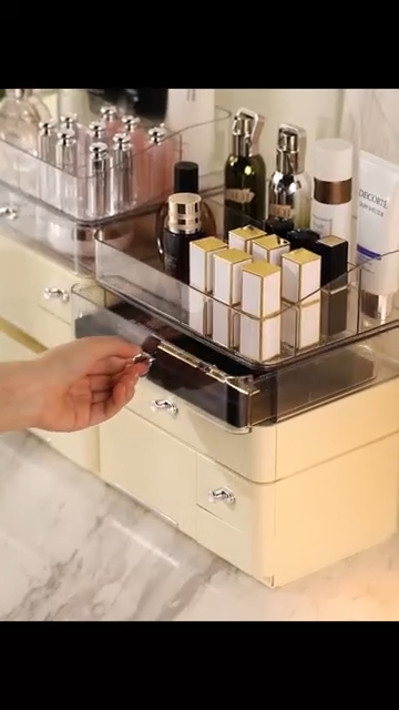 Dluxe Ave. Makeup Organizer with 6 Drawers and 1 Clear Tray Large Acrylic,Bathroom Vanity and Countertop