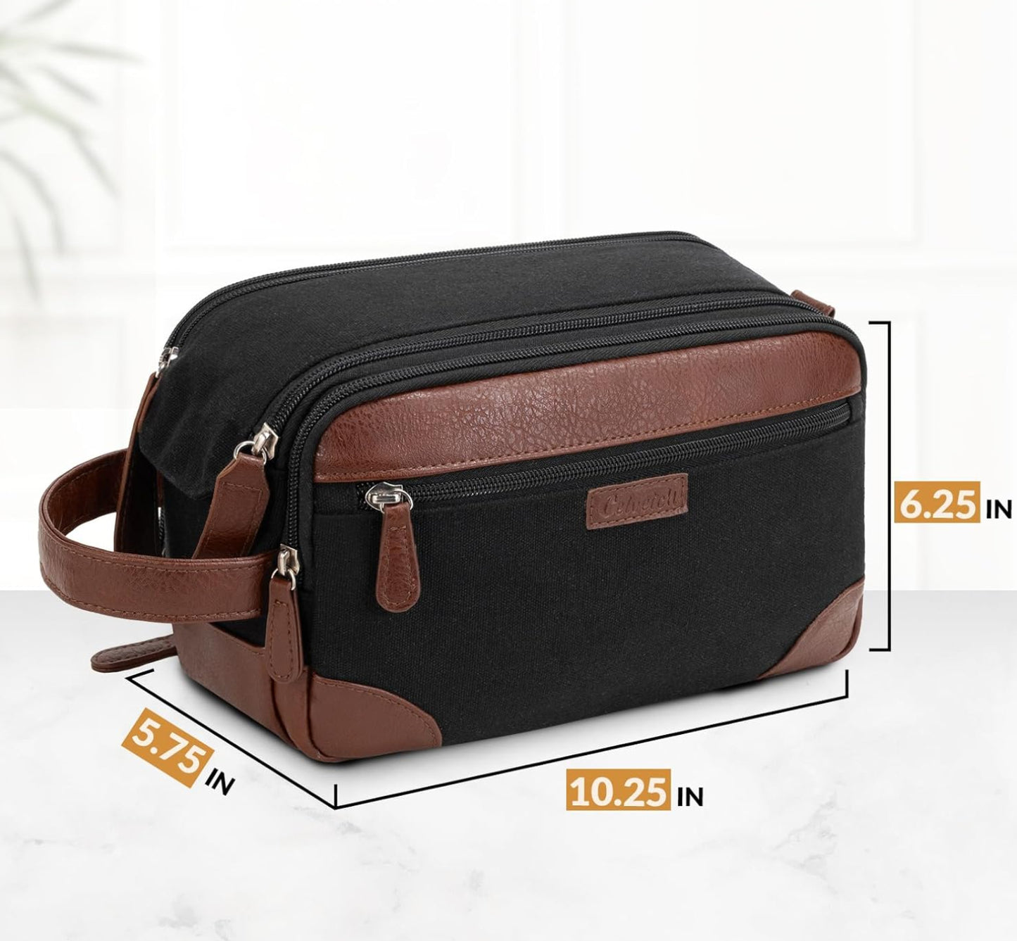 Dluxe Ave. Travel Toiletry Bag for Men/ Multiple Pockets/ Hanging Dopp / Essentials & Accessories/ Black