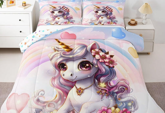 Dluxe Ave. ( QUEEN ) 3 Pcs Comforter and Bedding Set/ for All Season