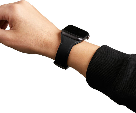 Dluxe Ave. Bellroy Classic Watch Strap (Band Compatible with Apple Watch Adjustable for Work or Casual wear) - Black