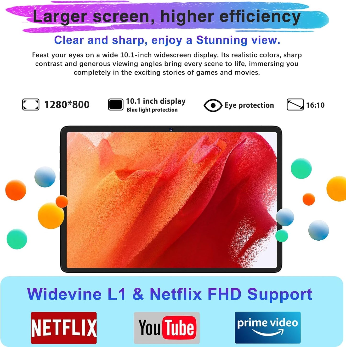Dluxe Ave. DMOAO Tablet Android Tablet 2024 Tablets with 22GB RAM+128GB ROM/ 1TB Expand 8000mAh Battery Octa-Core 2.0GHz CPU 5G WiFi GPS 10.1 Inch FHD IPS 2 in 1 Tablet PC with Keyboard/Mouse-Gray
