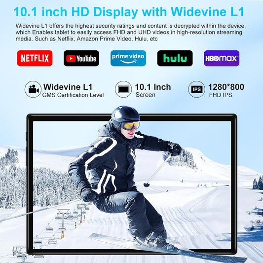Dluxe Ave. 2025 Tablet 10 Inch Android 14 Tablets with 22GB RAM 128GB ROM 1TB Expand Octa-Core Tablet with Keyboard Mouse 8000mAh Battery HD IPS Display GPS Widevine L1 Split Screen Metal Body -Black