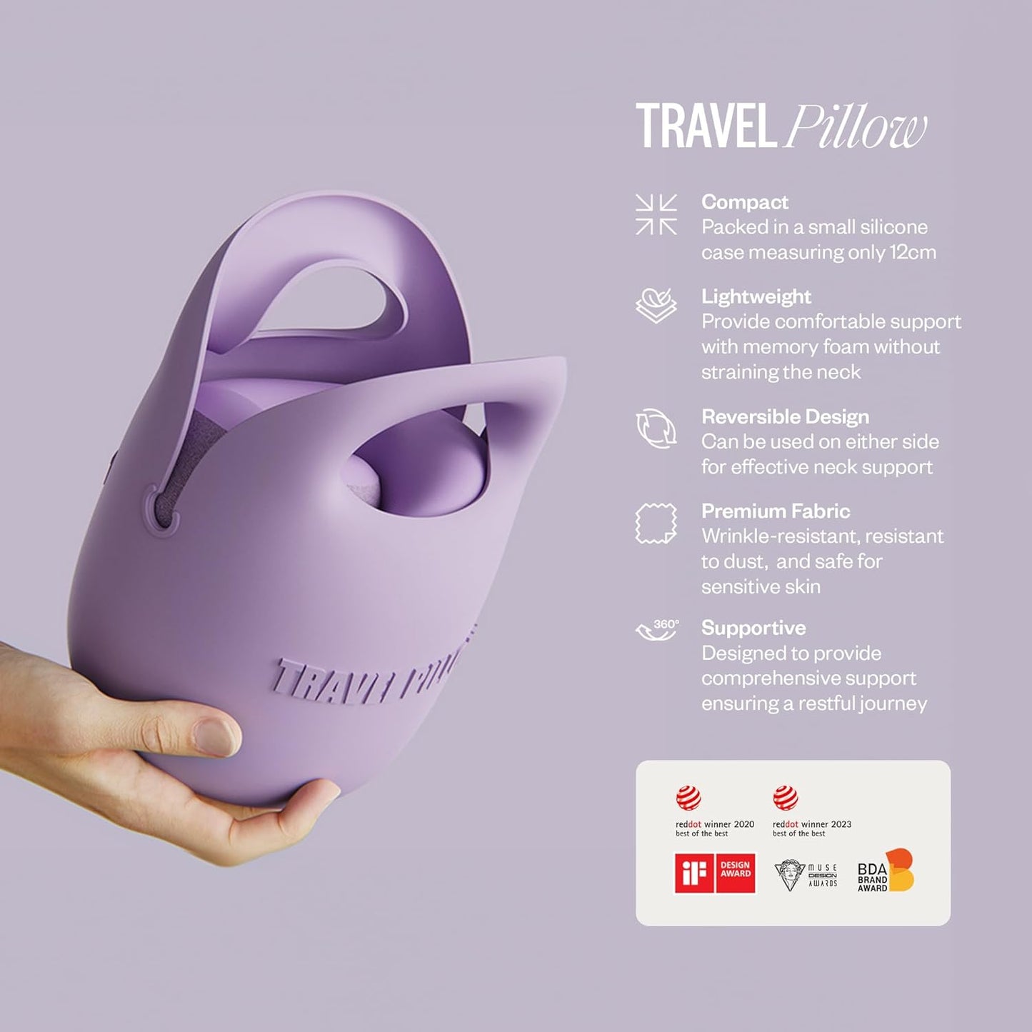 Dluxe Ave. Travel and Airplane Neck Pillow/ Memory Foam Neck Head & Chin Support