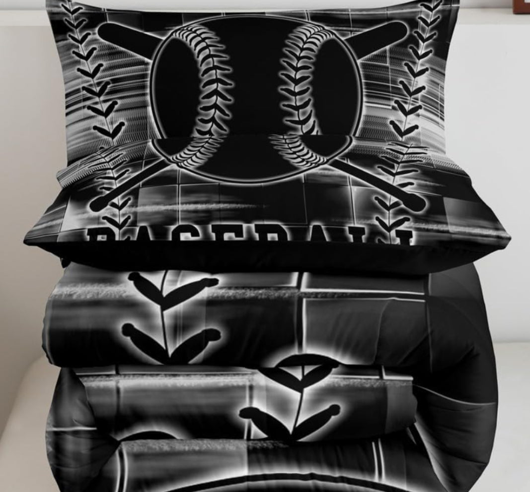 Dluxe Ave. ( TODDLER ) 2 Pcs Comforter Set/ Black & White