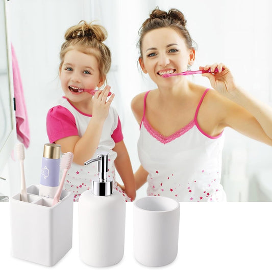 Dluxe Ave. Resin 6 Pcs White Bathroom Set