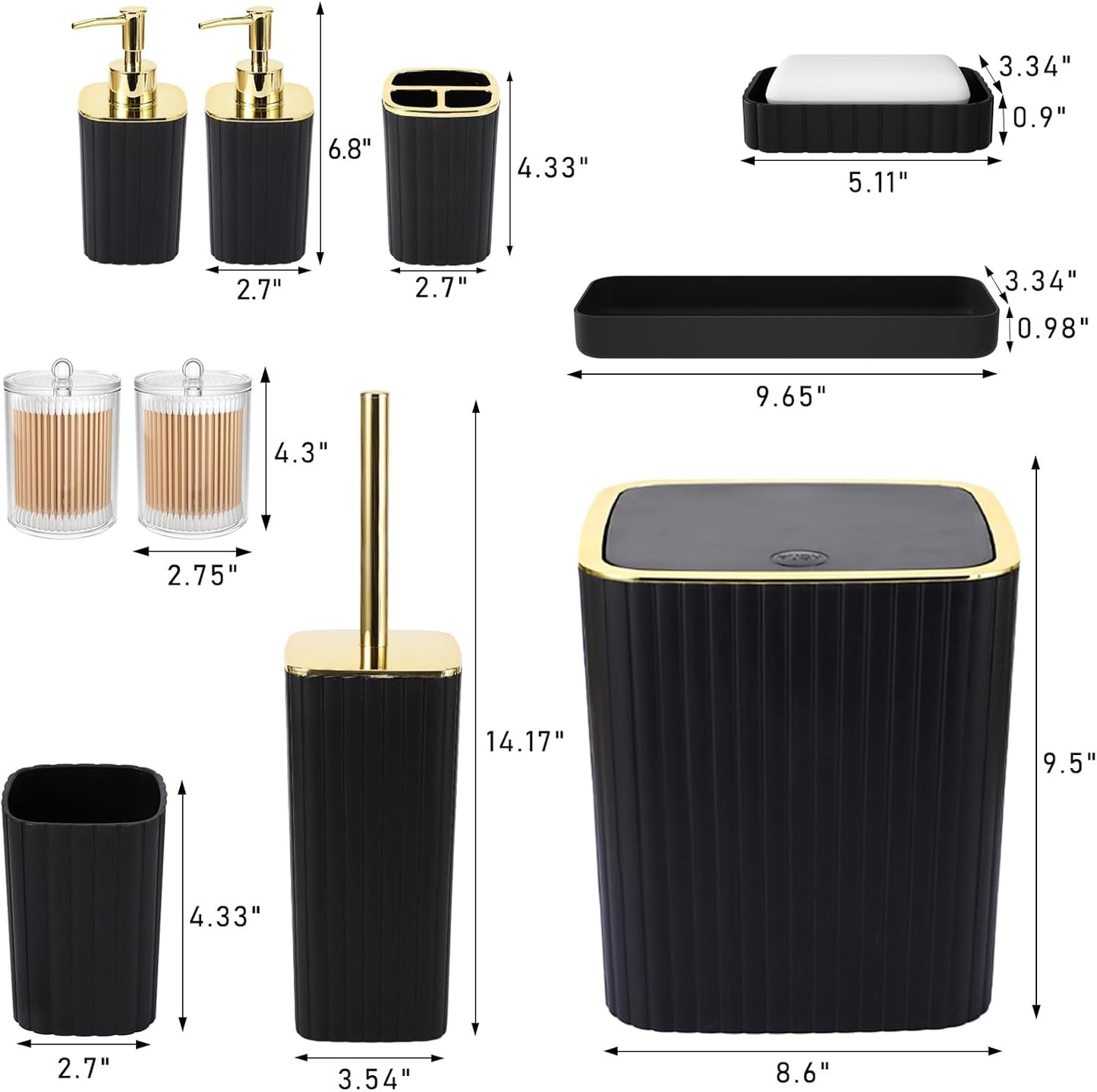 Dluxe Ave. XLHOMO Bathroom Accessories Set - Gorgeous Bathroom Set 10PC