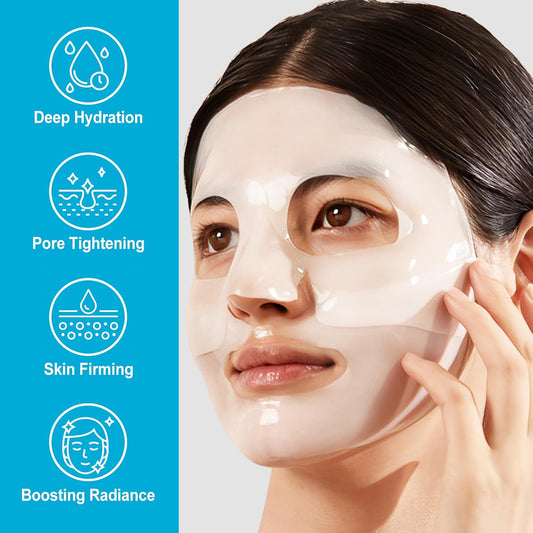 Dluxe Ave. CLFJLXYX Collagen Face Mask for Deep Hydration,Moisture Locking,Hydrogel Mask,Collagen Night Wrapping Mask,Brightens Skin Tone,Promotes Elasticity and Firmness,Korean Skin Care-4 Pack
