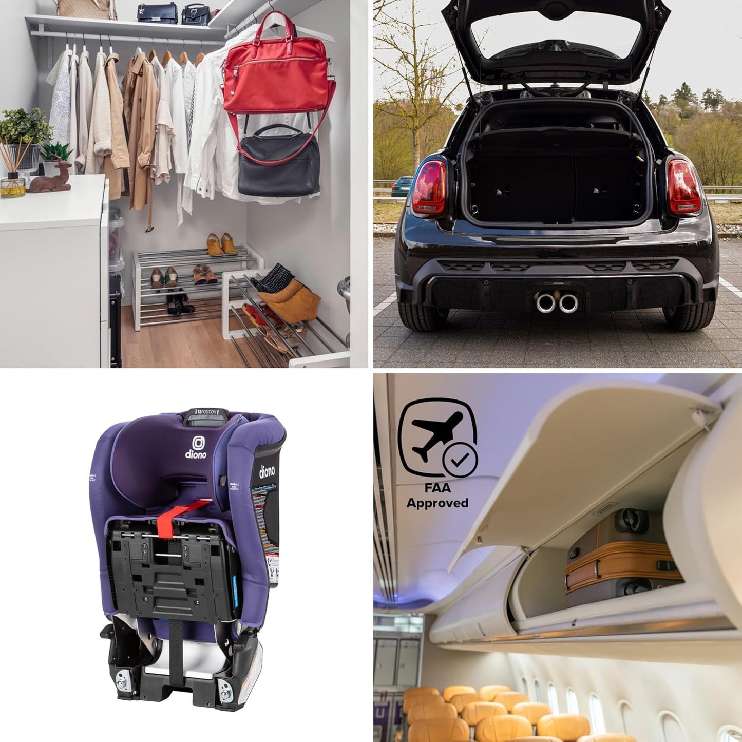 Dluxe Ave. 4-in-1 Convertible Car Seat Rear and Forward Facing/ SafePlus Engineering/ Purple Wildberry