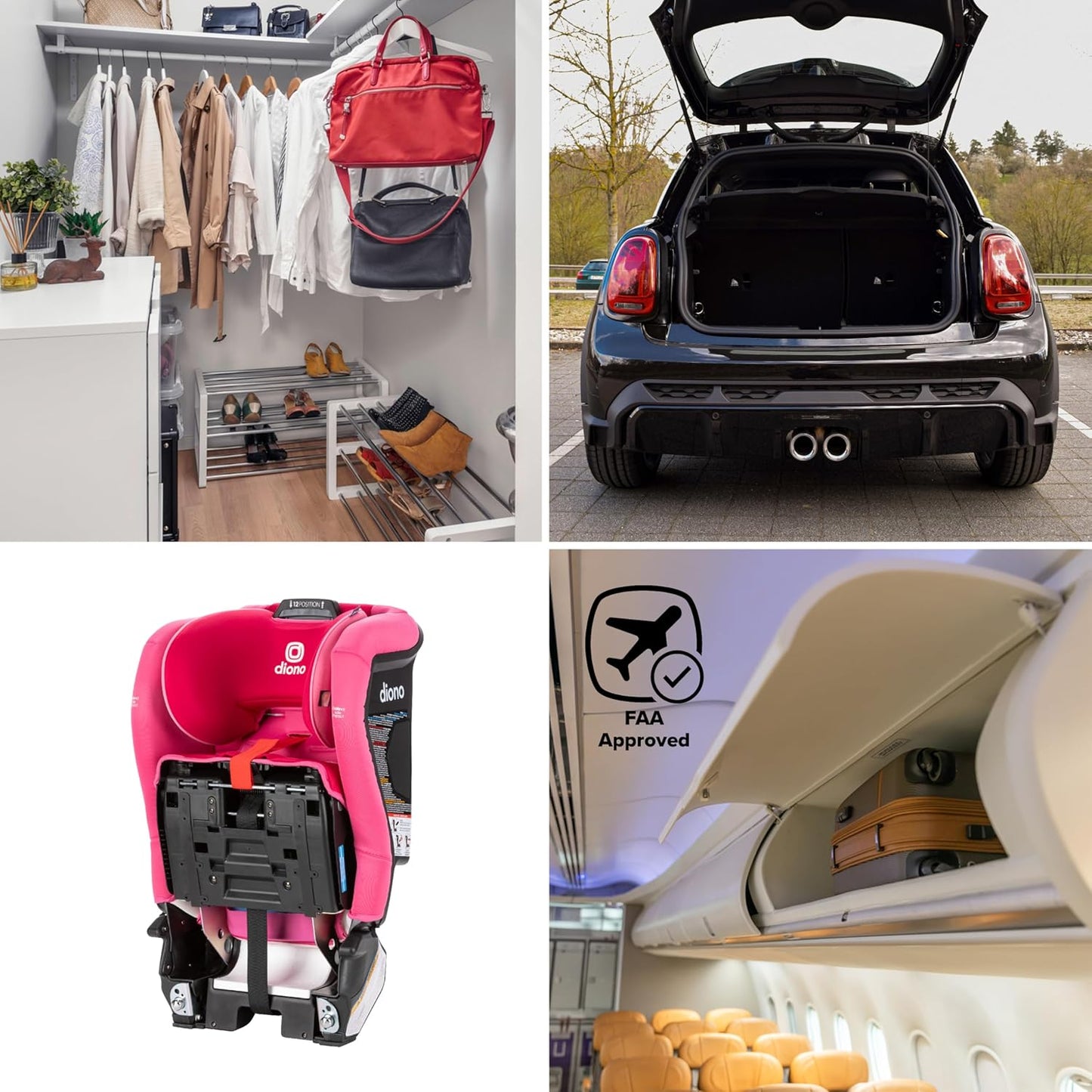 Dluxe Ave. 4-in-1 Convertible Car Seat Rear and Forward Facing/ SafePlus Engineering/ Pink Cotton Candy