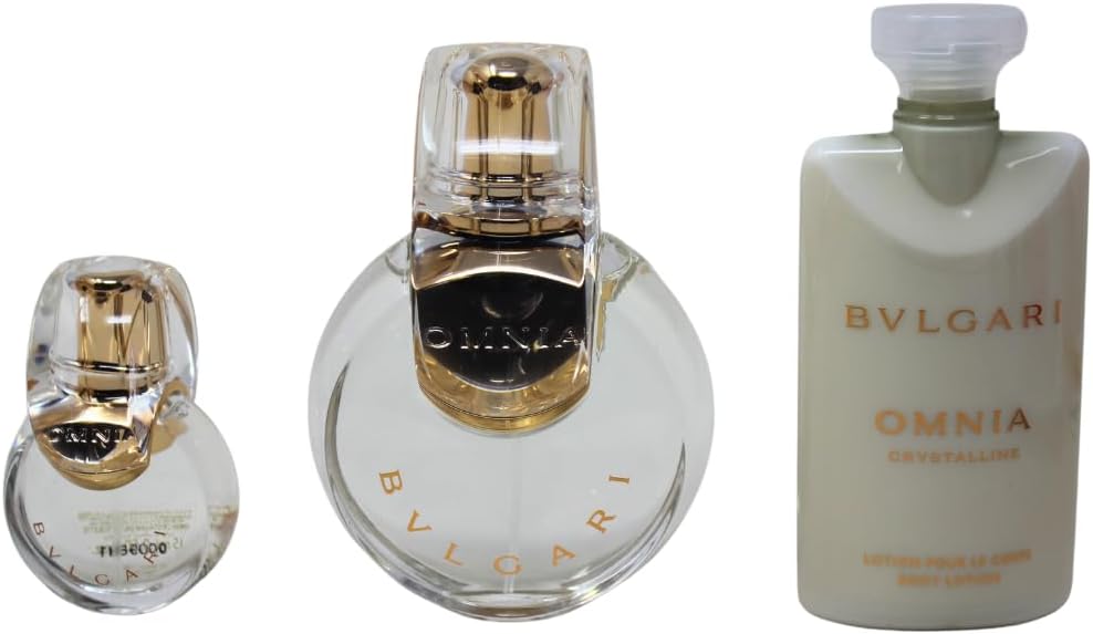 Dluxe Ave. BVLGARI Omnia Crystalline 3-Piece Set for Women (3.4 Oz Eau De Toilette Spray + 0.5 Oz Eau De Toilette Spray + 2.5 Oz Body Lotion)