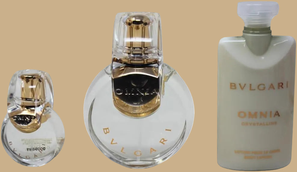 Dluxe Ave. BVLGARI Omnia Crystalline 3-Piece Set for Women/ 3.4 Oz Eau De Toilette Spray + 0.5 Oz Eau De Toilette Spray + 2.5 Oz Body Lotion