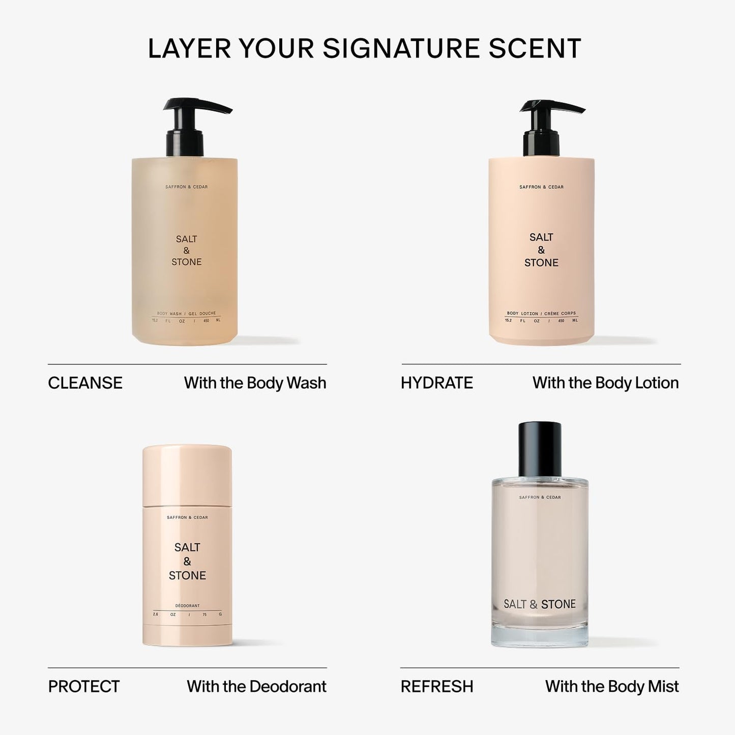 Dluxe Ave. Salt & Stone Body Wash with Antioxidants for Deep Moisture | For Women & Men 15.2 fl oz