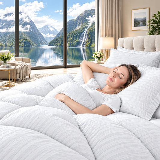 Dluxe Ave. (QUEEN) Bed Pillows Set of 2, {FLUFFY SOFT} Premium Down