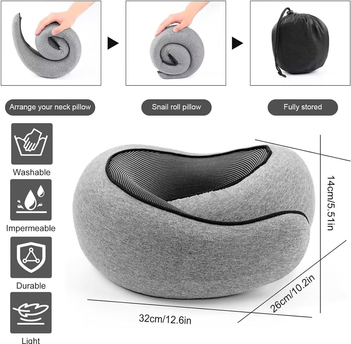 Dluxe Ave. Travel Neck Pillows for Airplanes/ Memory Foam Airplane / Dark Blue