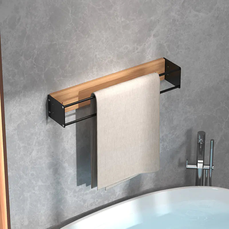 Dluxe Ave. Wall-Mounted Wood & Metal Towel Rack