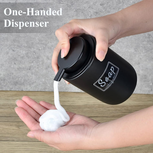 Dluxe Ave. Foaming Soap Dispenser Set/ Black Ceramic-2 Pack