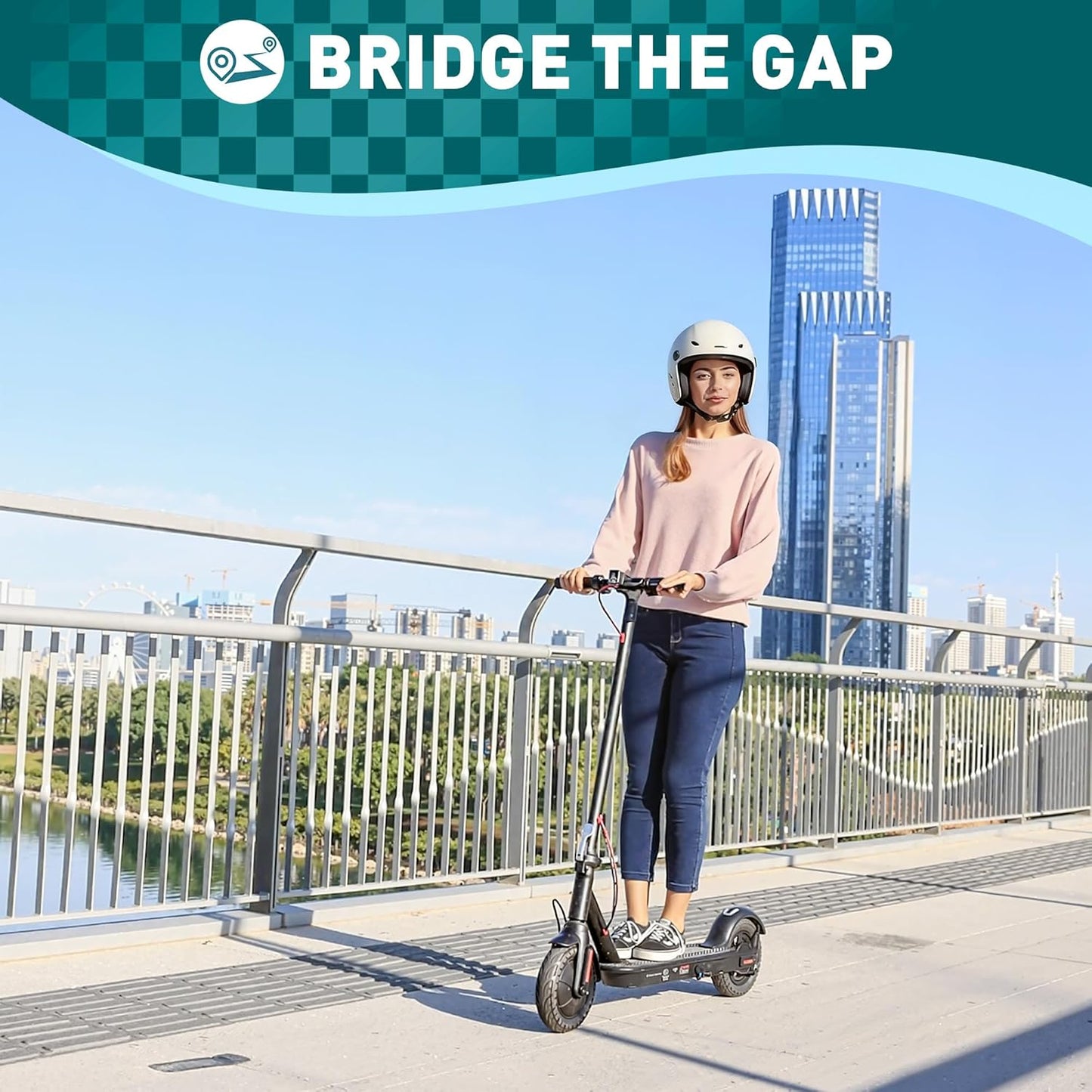 Dluxe Ave. CYBERGOING Electric Scooter for Adults 10" Shock Absorbing Tires Up to 17 Mile Range 350W Motor & 19 MPH Speed Portable Folding Commuting E Scooter with Dual Breaking System