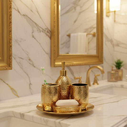 Dluxe Ave. Modern Ceramic 5-Piece Bathroom Accessory Set