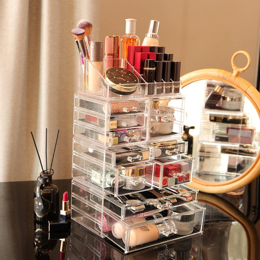 Dluxe Ave. 4 Pack Clear Make up Organizer