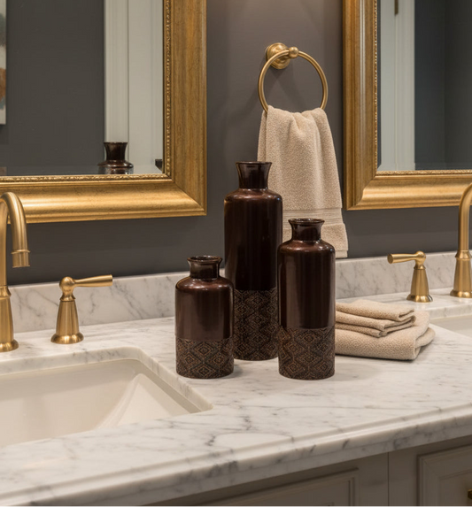 Dluxe Ave. Creative Scents Brown Vases/ Set of 3 Vases
