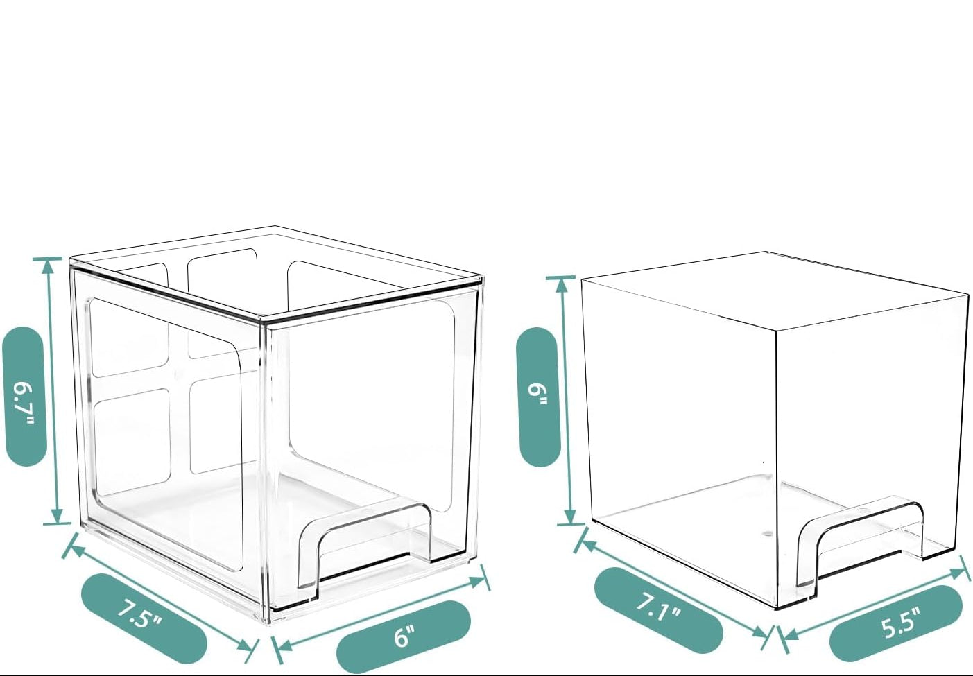 Dluxe Ave. Disposable Face Towel Holder Plastic Face Towels Storage Box with Drawer Compatible with Clean Skin Club Face Towels Clear Skin Towel Containers Skincare Oragnizer for Vanity Bathroom Organization