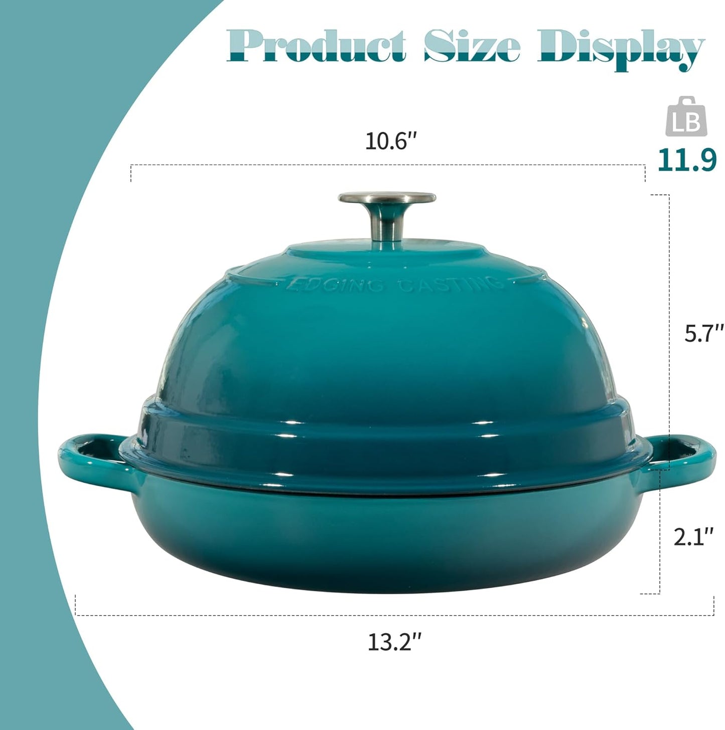 Dluxe Ave. Enameled Cast Iron Dutch Oven Pot with Lid Round Bread Oven for Homemade Sourdough Bread Baking 6 Quart