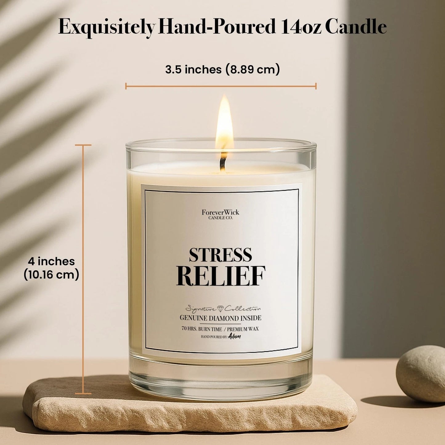 Dluxe Ave. Stress Relief Candle, Aromatherapy for Bath/ 14 oz & 70 Hours Burning Time