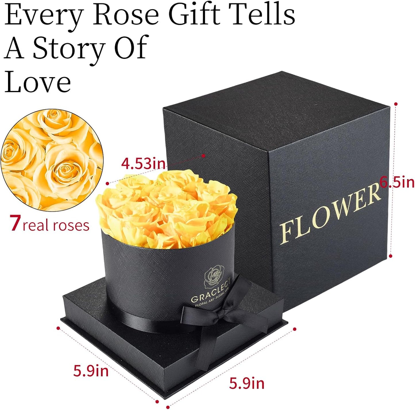Dluxe Ave. Graclect Preserved Roses in a Box - Forever Flowers Immortal Roses Eternal Rose Preserved Flowers for Delivery Prime Mothers Day & Valentines Day & Christmas Day - Tiffany Blue