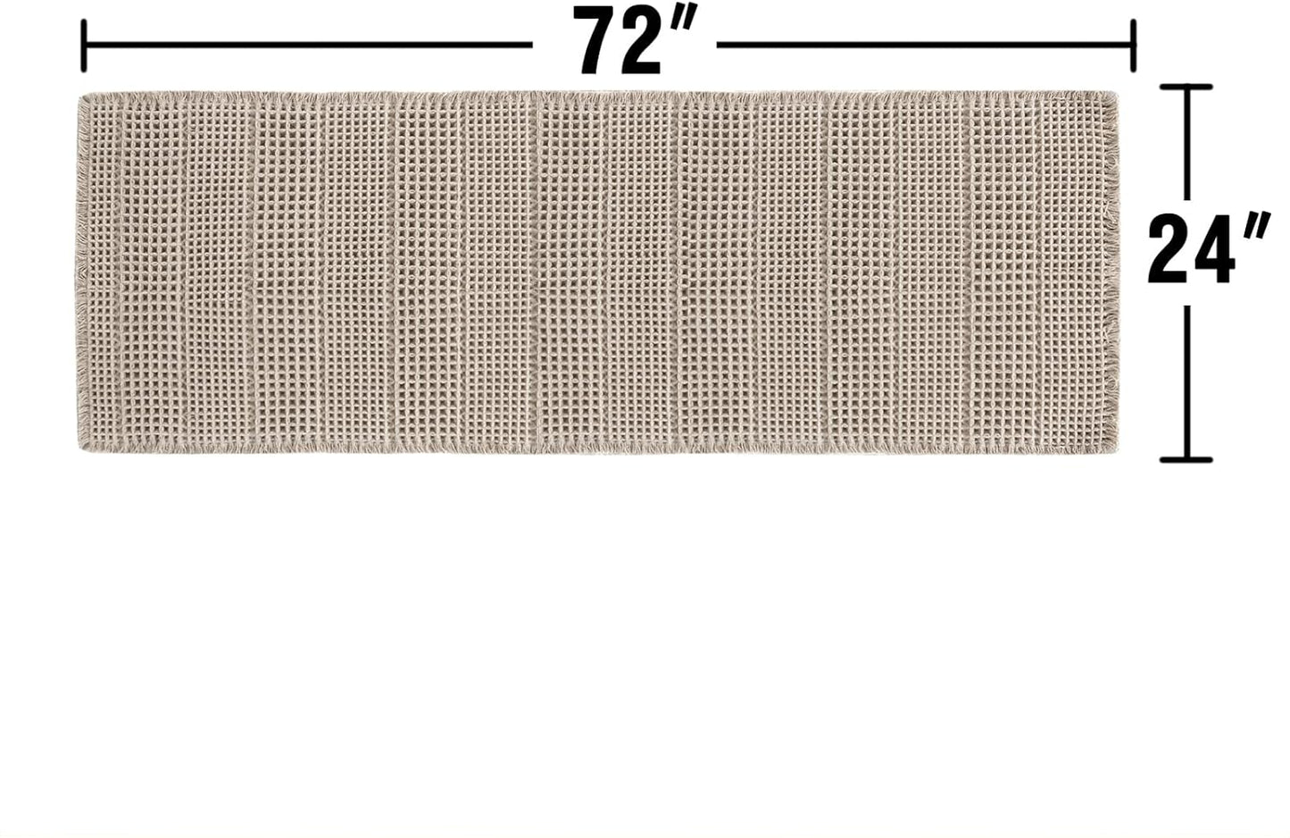 Dluxe Ave. H.VERSAILTEX Upgraded Waffle Runner Rug Super Absorbent Bathroom Mats Non Slip Tub 24" x 72" Irish Cream