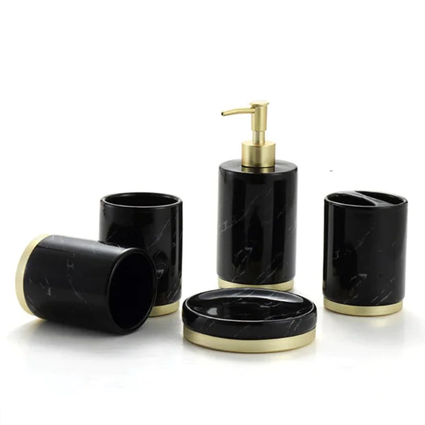 Dluxe Ave. High-End Ceramic Bathroom Accessory Set (5 Pieces)