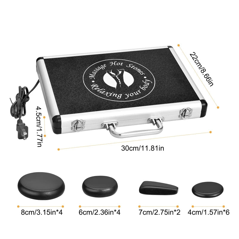 Dluxe Ave. Hot Stones with Heater Kit for Massage/ 18 Pcs