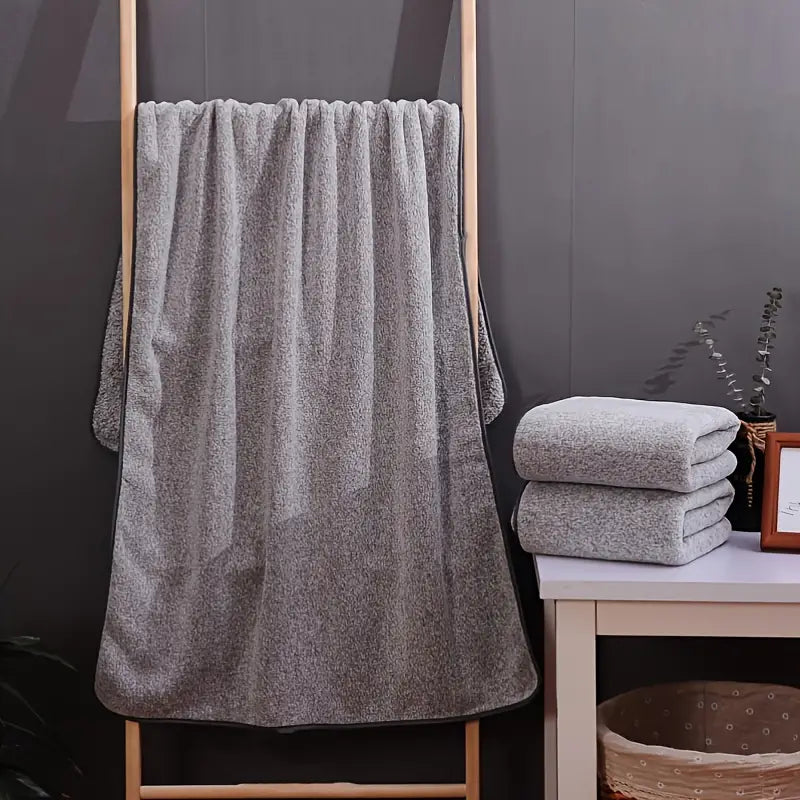 Dluxe Ave. Bamboo Charcoal Coral Fleece Bath Towel Gift Set