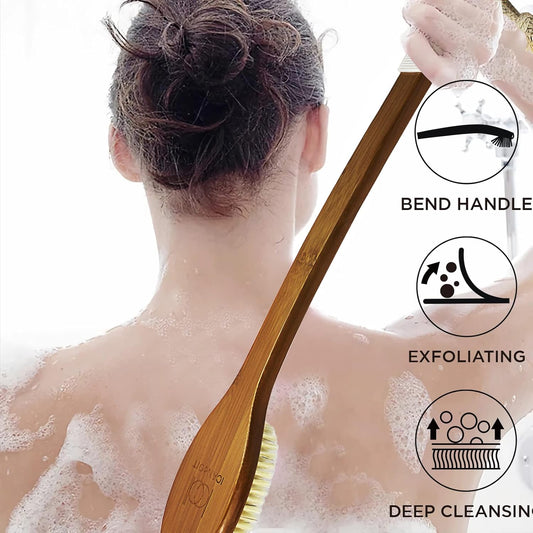 Dluxe Ave. 19.68Inch Natural Boar Bristles, Anti-Slip Extra Long Handle (1 Pack)