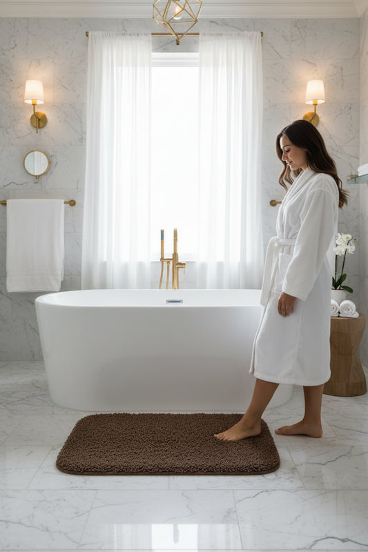 Dluxe Ave. Bathroom Rug Mat/ (Brown)