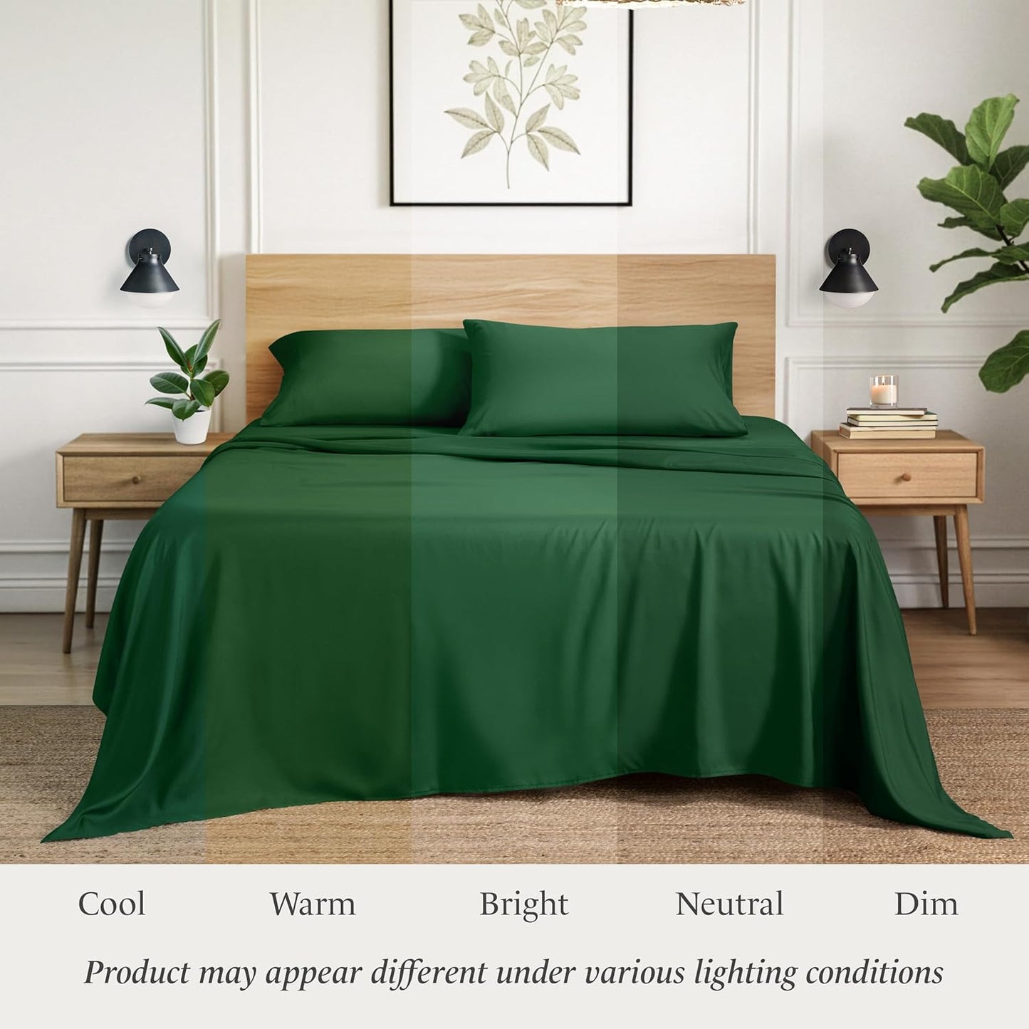 Dluxe Ave. ( FULL ) Extra Long Sheet Set, Extra Soft Easy, Deep Pockets, XL Forest Green