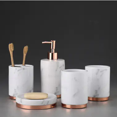 Dluxe Ave. High-End Ceramic Bathroom Accessory Set (5 Pieces)