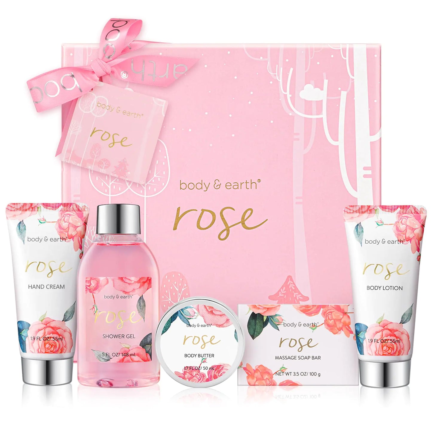 Dluxe Ave. Rose Spa Set Gifts/ Bath and Body/ 5 Pcs