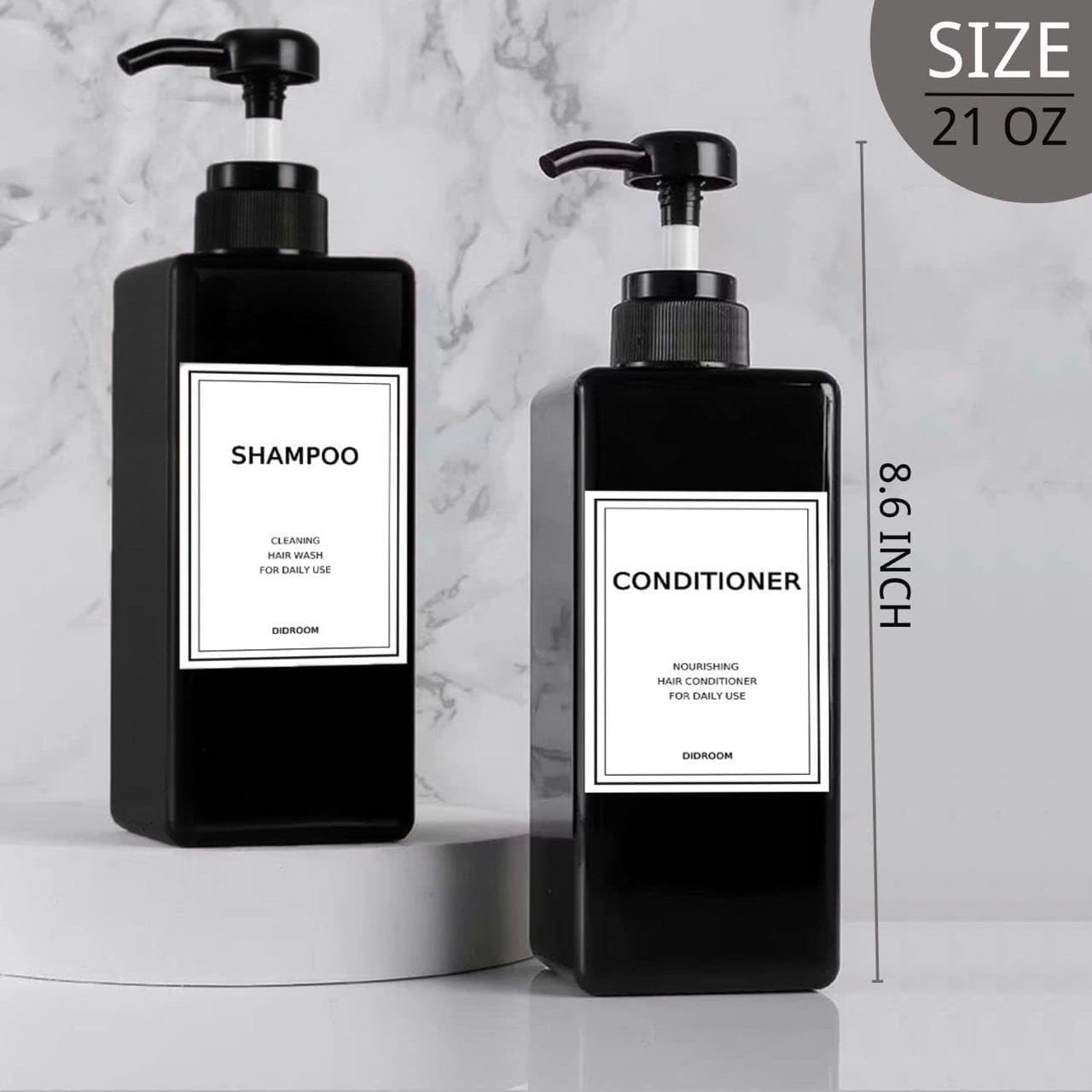 Dluxe Ave. Refillable Pump Bottle Set/ 21 oz Pack of 3