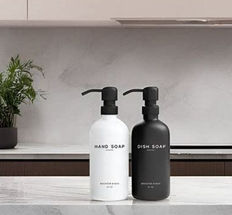Dluxe Ave. Soap Dispenser Set (White & Black)