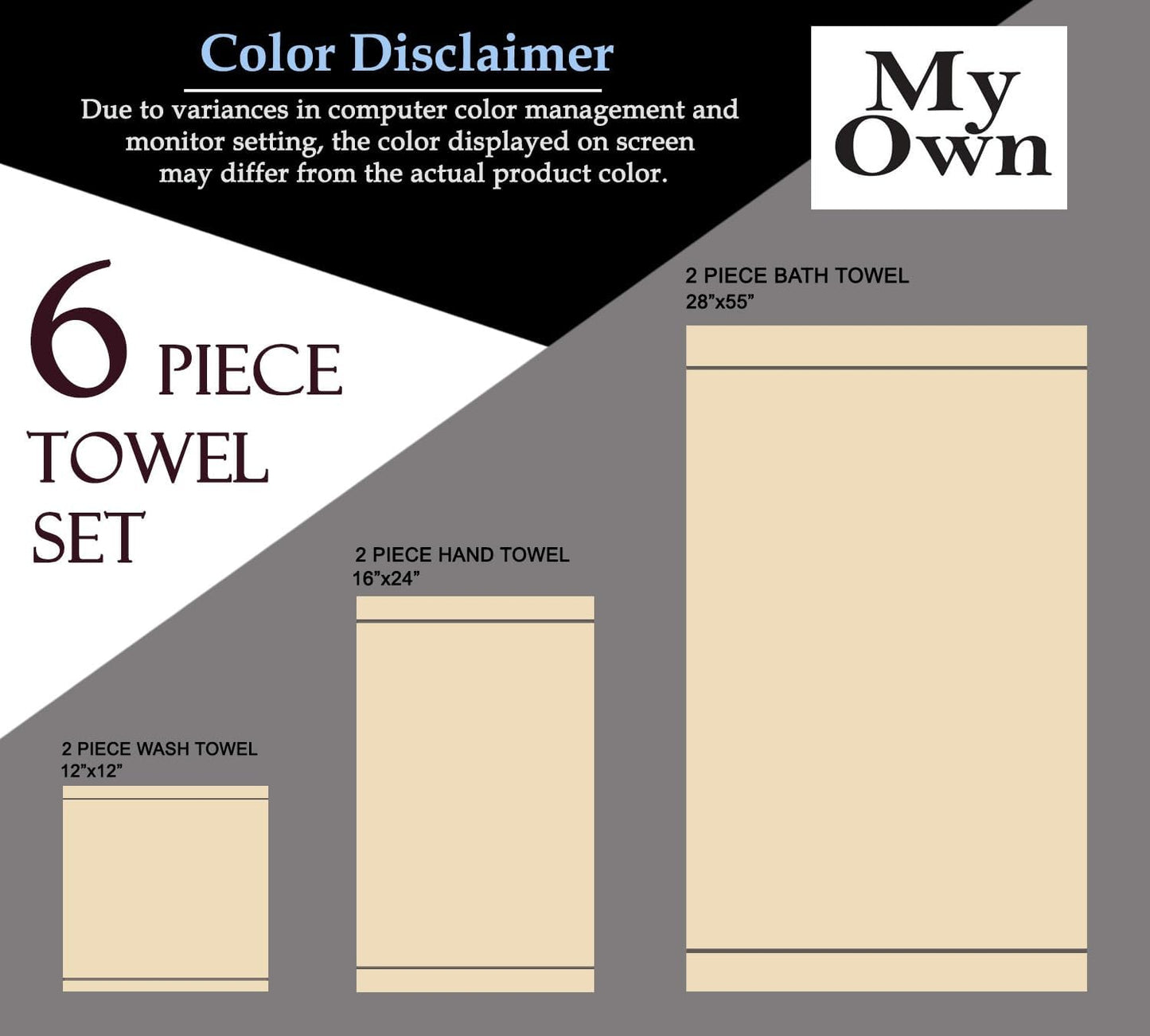 Dluxe Ave. MyOwn Ultra Soft Cotton, 6 -Piece Hand Towel Set, 16x24 Inch, Multi Purpose Hand Towels (Chocolate Brown)