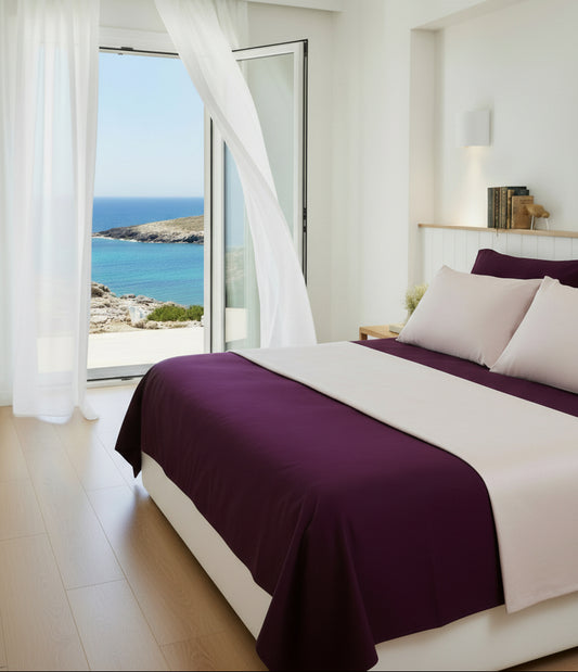 Dluxe Ave. (KING) 4 Pcs Olive + Crate Luxury Series 100% Tencel Eucalyptus Sheets Set /Dusk