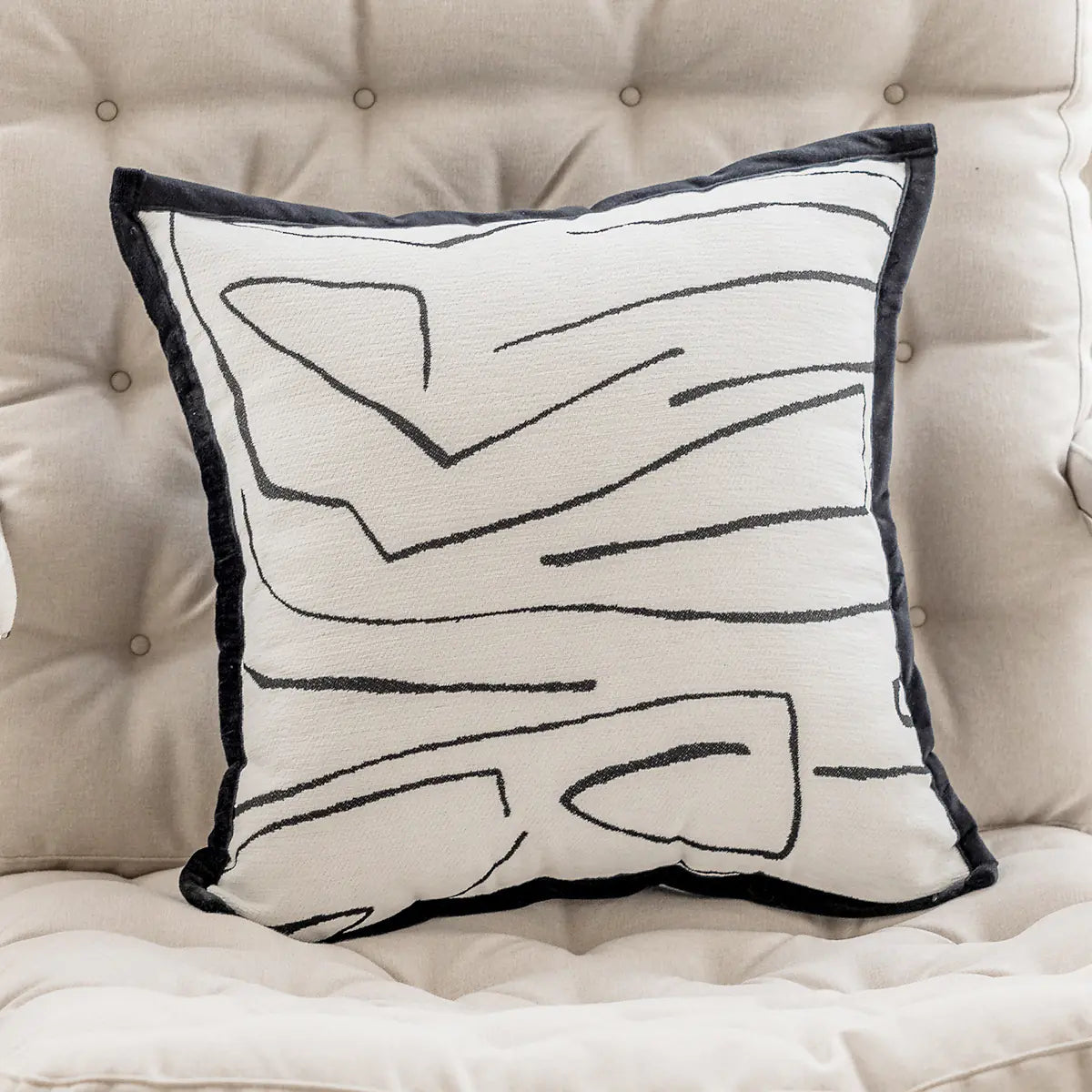 Dluxe Ave. French Classic Black and White Luxury Sofa Pillow Cases