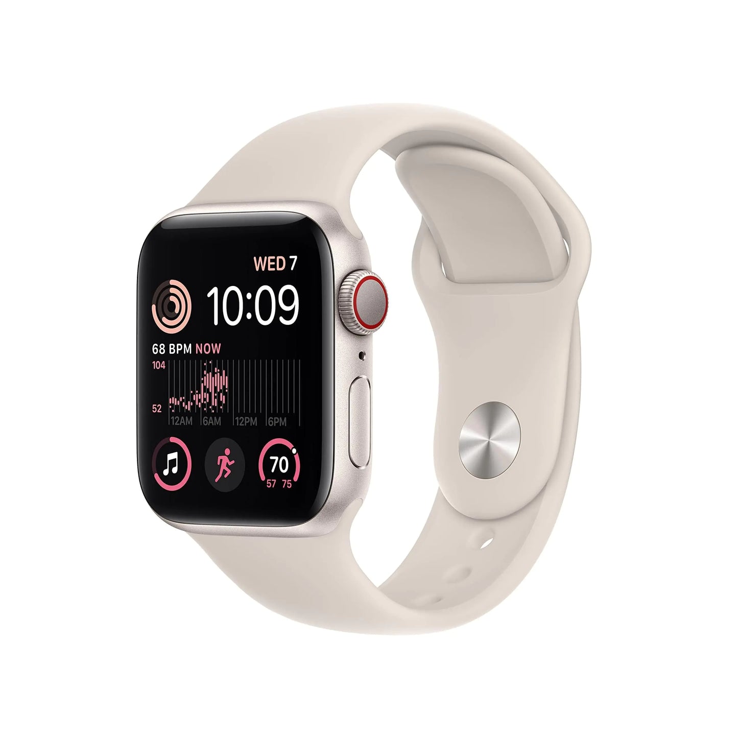 Dluxe Ave. Apple Watch SE (2nd Gen) (GPS + Cellular 40mm) - Starlight Aluminum Case with Starlight Sport Band M/L (Renewed)