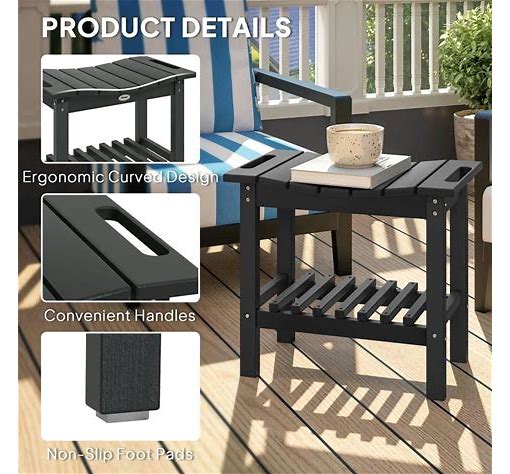 Dluxe Ave. Shower Bench, (Black) 19.3 x 11.8 x 17.3