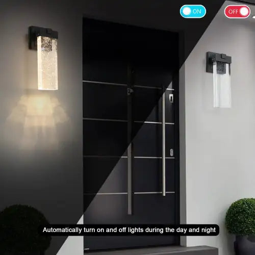 Dluxe Ave. Outdoor Waterproof Transparent LED Crystal Wall Light Supports Many Types Of Bulb-2 Packs With Light Sensitivity