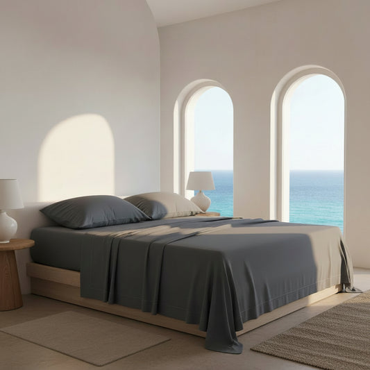Dluxe Ave. (KING) Sheets Set, 4 Piece Bedding, Gull Grey