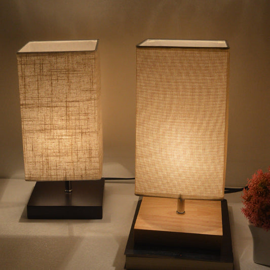 Dluxe Ave. Nordic Wood Table Lamp with Linen Shade