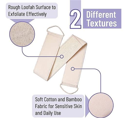 Dluxe Ave. Slick- Exfoliating Loofah Back Scrubber for Shower, Back Scrubber